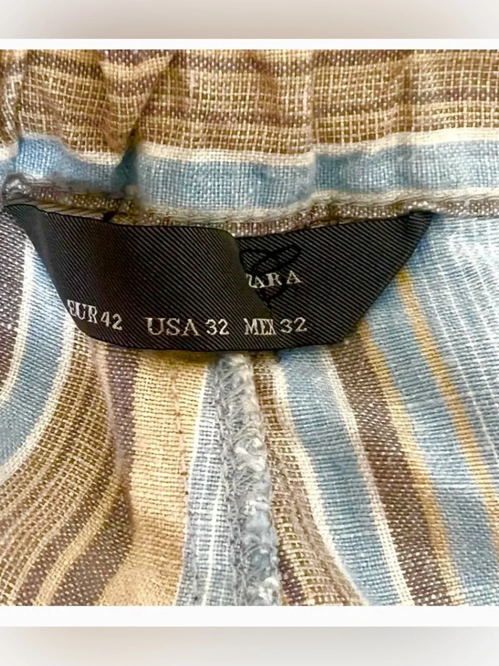 Zara linen striped capris (EUC) size L / 32